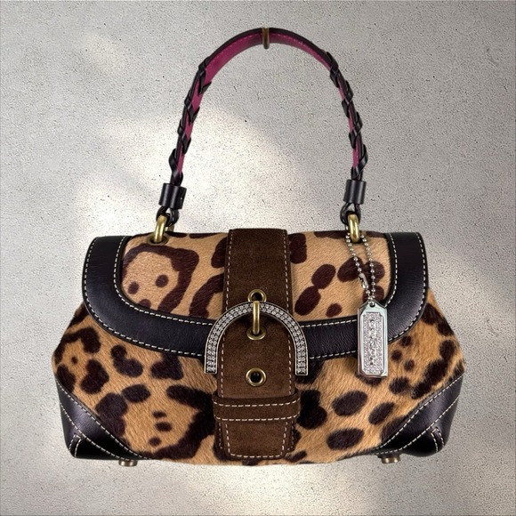 Coach Handbags - Vtg Y2K Coach Limited Edition Soho Madison Ocelot Calf Hair Top Handle Bag